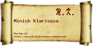 Minich Klarissza névjegykártya